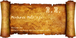 Moduna Móric névjegykártya